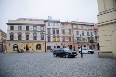 Güzel sonbahar gri kasım manzarası Polonya 'nın Lublin şehrinden