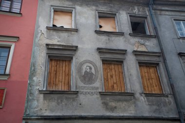 Güzel sonbahar gri kasım manzarası Polonya 'nın Lublin şehrinden