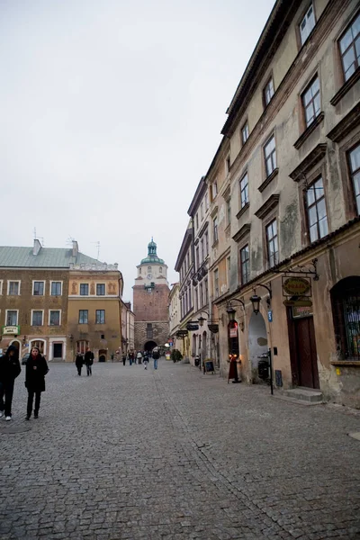 Gyönyörű Őszi Szürke November Kilátás Lengyel Város Lublin — Stock Fotó