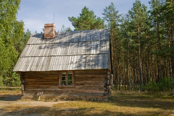 Mooi Oud Landelijk Historisch Houten Huis Een Herfstdag Polen — Stockfoto