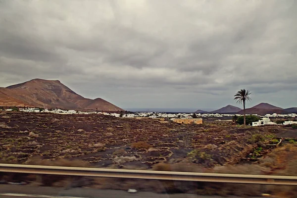 Vackert Lugnt Sommarmolnlandskap Från Spanska Kanarieöarna Lanzarote — Stockfoto