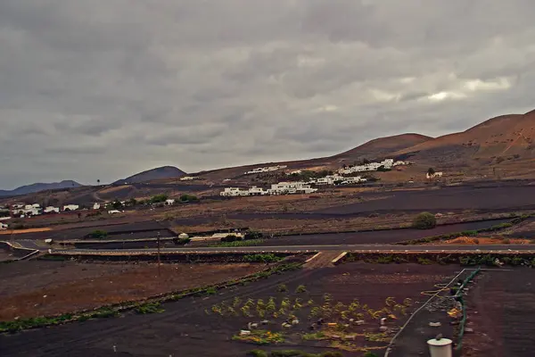 Vackert Lugnt Sommarmolnlandskap Från Spanska Kanarieöarna Lanzarote — Stockfoto