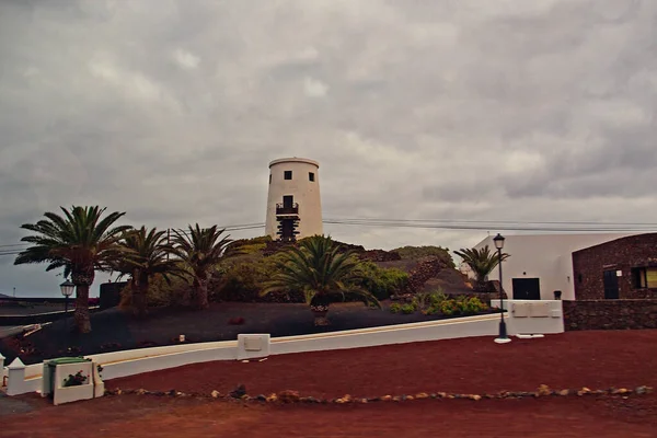 Hermoso Paisaje Nublado Verano Tranquilo Isla Española Canarias Lanzarote —  Fotos de Stock