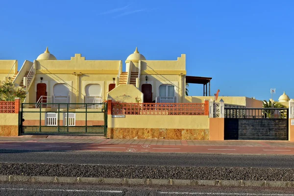 Hermosa Ciudad Corralejo Isla Española Canarias Fuerteventura Cálido Día Vacaciones —  Fotos de Stock