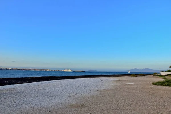 Hermosa Vista Playa Océano Azul Isla Canaria Fuerteventura España —  Fotos de Stock