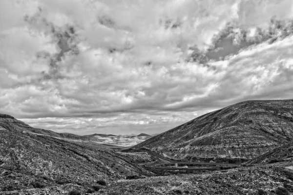 Beau Paysage Montagneux Mystérieux Vide Centre Fuerteventura Espagnole Des Îles — Photo