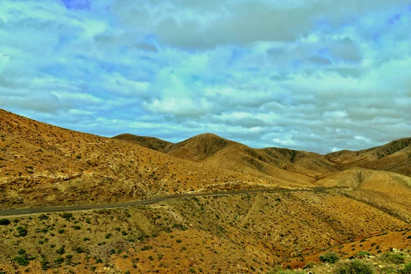 Beau Paysage Montagneux Mystérieux Vide Centre Fuerteventura Espagnole Des Îles — Photo