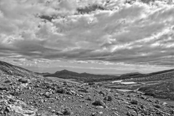 Hermoso Vacío Misterioso Paisaje Montañoso Desde Centro Isla Canaria Fuerteventura — Foto de Stock
