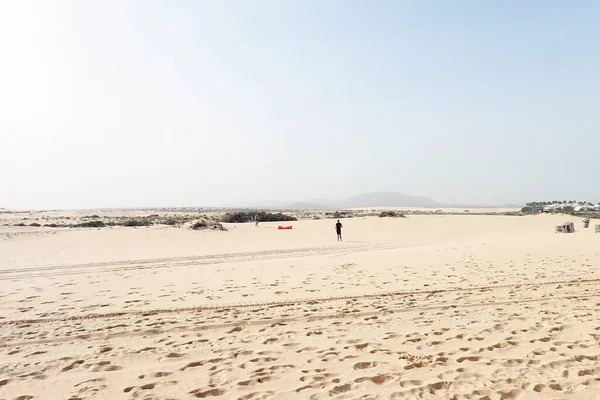 Krásná Krajina Španělského Kanárského Ostrova Fuerteventura Dunami Oceánem — Stock fotografie