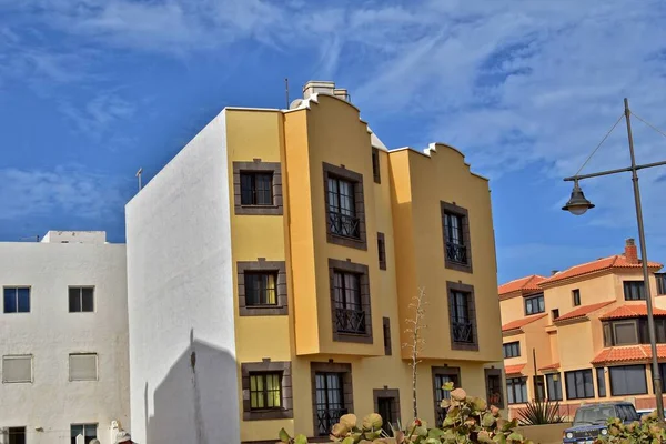 Bela Cidade Corralejo Ilha Canária Espanhola Fuerteventura Dia Quente Férias — Fotografia de Stock