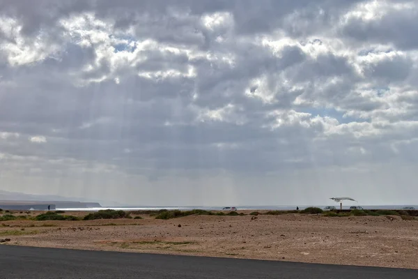 Wunderschöne Landschaft Der Kanarischen Insel Fueratentra Auf Den Felsen Und — Stockfoto