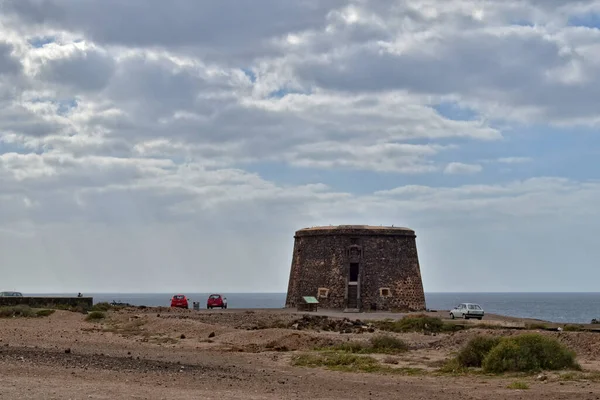 Vackert Landskap Kanarieöarna Fueratentra Klipporna Och Havet Och Himlen Med — Stockfoto