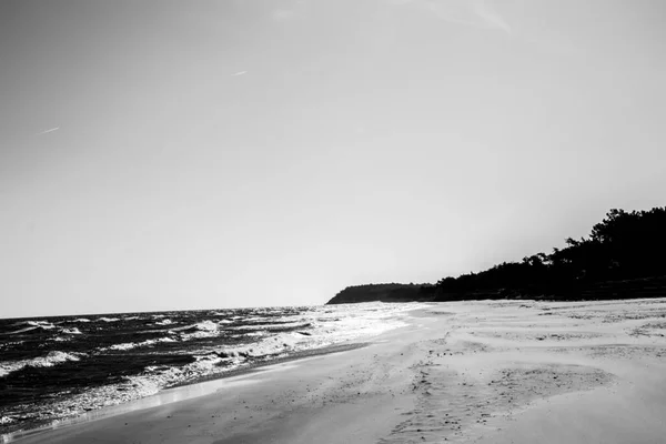 Hermoso Día Cálido Sin Nubes Playa Mar Báltico Paisaje Polonia —  Fotos de Stock