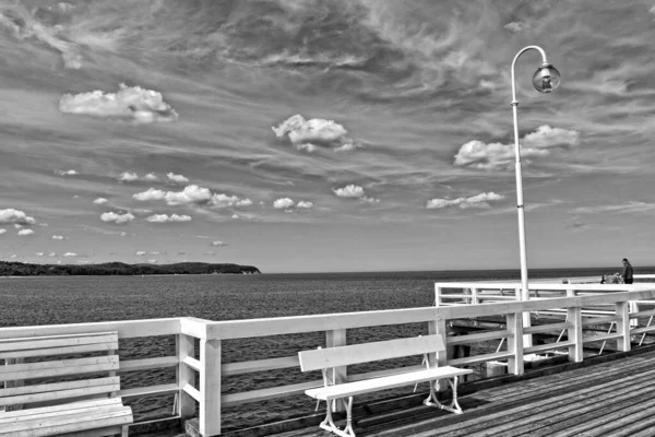 Beautiful View Famous Sopot Pier Poland Warm Spring Sunny Day — Stock Photo, Image