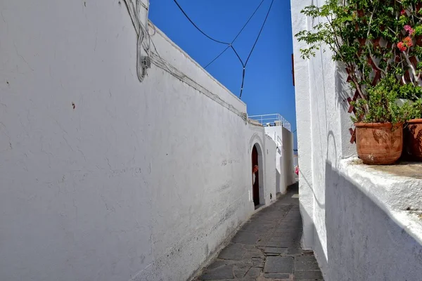 Schöne Landschaft Von Der Historischen Stadt Lindos Auf Der Griechischen — Stockfoto