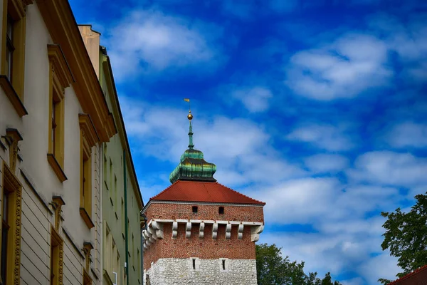 Vackra Historiska Historiska Polska Staden Krakow Vacker Solig Sommarsemester Dag — Stockfoto