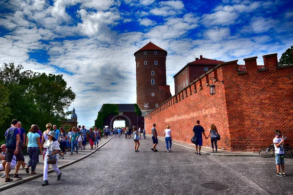 Piękny Historyczny Polski Zamek Królewski Wawel Ciepły Letni Dzień — Zdjęcie stockowe