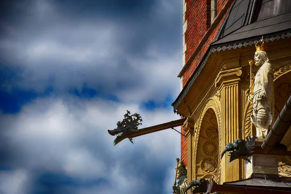 Vackra Historiska Historiska Polska Staden Krakow Vacker Solig Sommarsemester Dag — Stockfoto