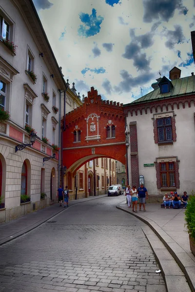 Gyönyörű Történelmi Lengyel Város Krakkó Egy Gyönyörű Napos Nyári Nyaralás — Stock Fotó