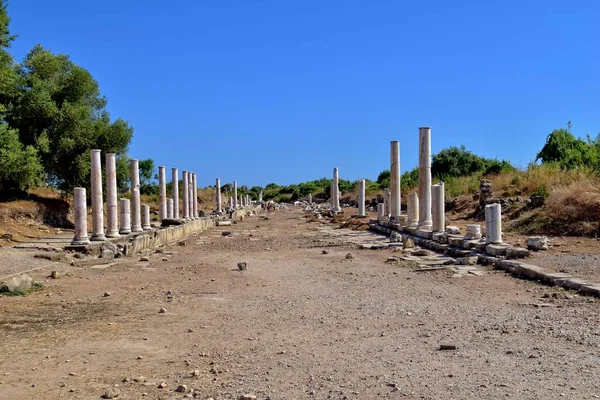 Beautiful Antique Ruins Warm Summer Sun Turkish City Asia Side — Stock Photo, Image