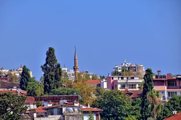 Hermoso Paisaje Urbano Ciudad Vieja Antalya Turca Con Día Caluroso — Foto de Stock