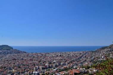 Türkiye 'nin Alanya kenti ve Akdeniz' in bakış açısından güzel bir manzara