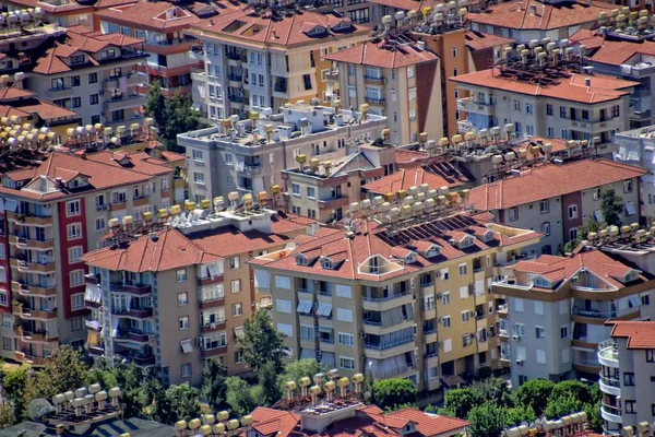 Krásný Výhled Vyhlídkového Místa Města Alanya Turecku Středozemním Moři — Stock fotografie