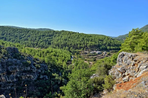 Krásný Výhled Turecké Hory Pokryté Zeleným Lesem Letního Dne — Stock fotografie