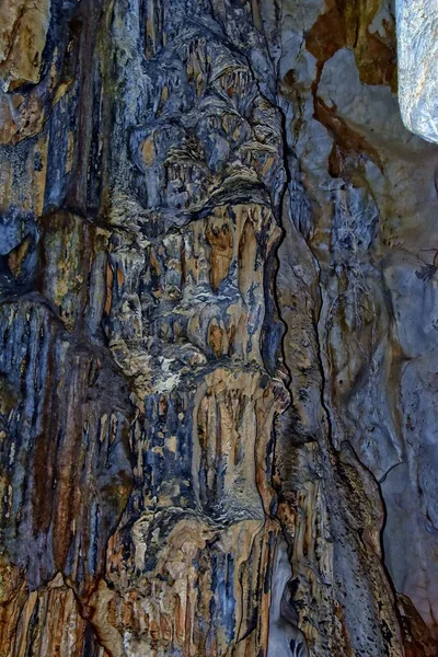 Цікава Оригінальна Печера Турецьких Горах Сталактитами Сталагмітами Створює Тло — стокове фото
