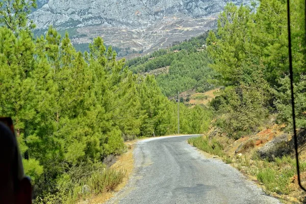 Een Prachtige Lege Grindweg Bergen Van Turkije Een Warme Zomerdag — Stockfoto