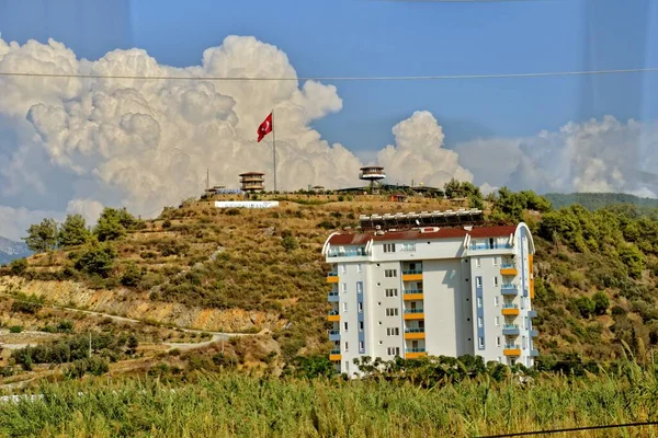 Старые Одинокие Белые Домики Вершинах Турецких Гор — стоковое фото