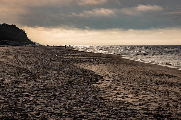 Чудовий Краєвид Блакитного Балтійського Моря Польщі Пляжу Сонячний Теплий День — стокове фото