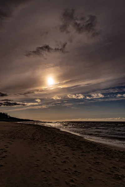 Bellissimo Paesaggio Del Blu Del Mar Baltico Polonia Spiaggia Una — Foto Stock