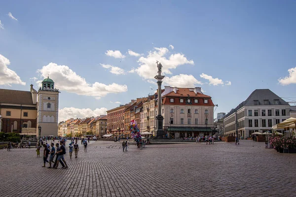 Gyönyörű Városi Táj Régi Város Varsó Lengyelországban Egy Meleg Nyári — Stock Fotó