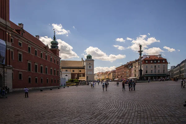 Bellissimo Paesaggio Urbano Del Centro Storico Varsavia Polonia Una Calda — Foto Stock