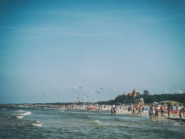 Hermoso Paisaje Verano Sobre Mar Báltico Cálido Día Soleado Con — Foto de Stock