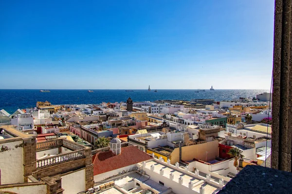 Una Hermosa Cabeza Original Ciudad Española Capital Gran Canaria Las — Foto de Stock