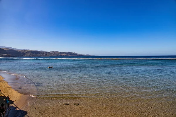 Schöne Warme Strandlandschaft Der Hauptstadt Auf Der Spanischen Kanareninsel Gran — Stockfoto