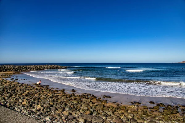 Prachtig Warm Strandlandschap Hoofdstad Van Het Spaanse Canarische Eiland Gran — Stockfoto