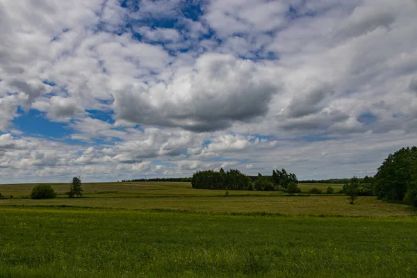 Agrarlandschaft Polen Einem Warmen Sommertag — Stockfoto