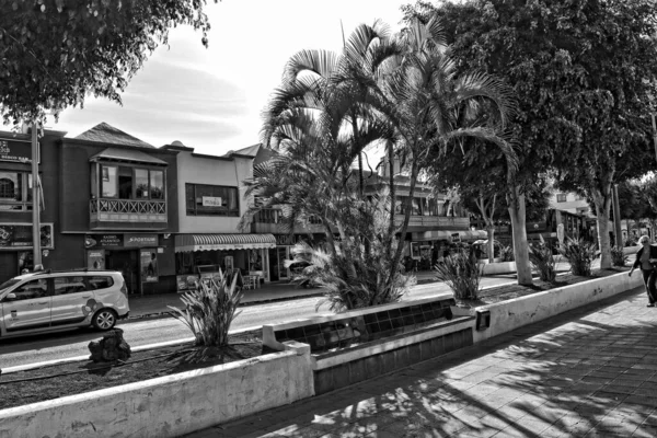 Bela Cidade Corralejo Ilha Canária Espanhola Fuerteventura Dia Quente Férias — Fotografia de Stock