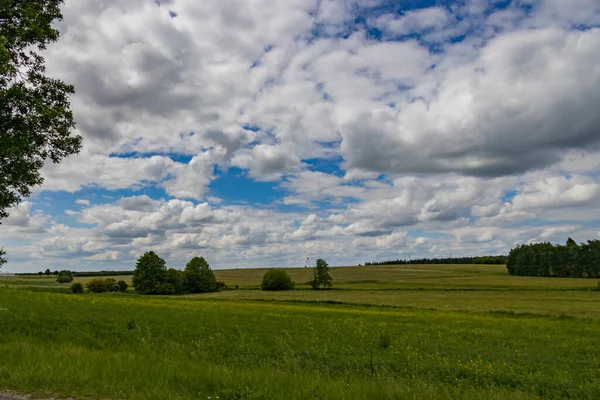 Paysage Agricole Pologne Par Une Chaude Journée Été — Photo