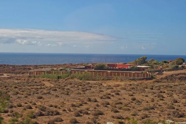 Wunderschöne Landschaften Von Der Spanischen Insel Teneriffa Mit Autobahn Und — Stockfoto