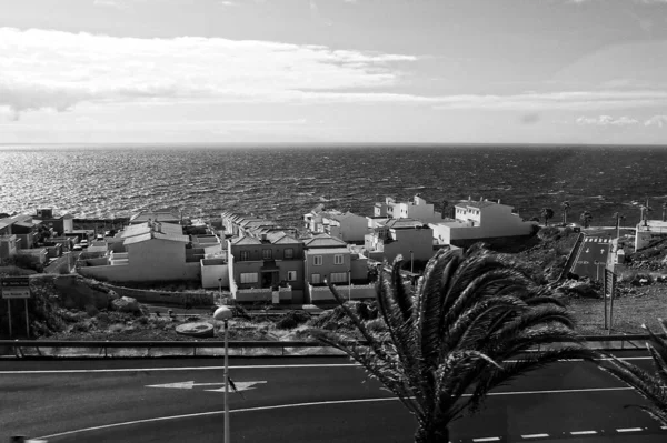 Belas Paisagens Ilha Espanhola Tenerife Com Rodovia Oceano — Fotografia de Stock