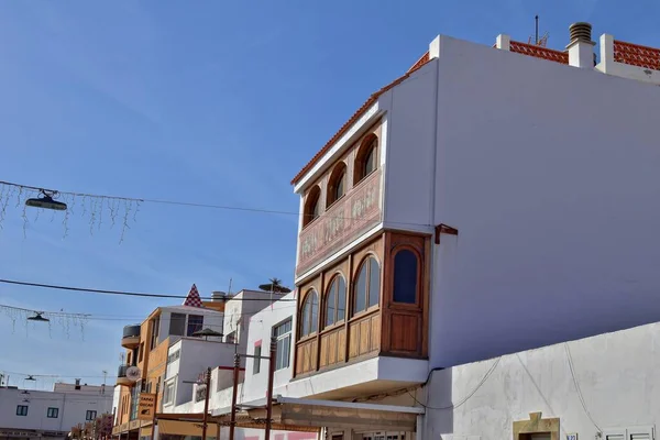 Bela Cidade Corralejo Ilha Canária Espanhola Fuerteventura Dia Quente Férias — Fotografia de Stock