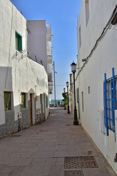 Prachtige Stad Corralejo Het Spaanse Canarische Eiland Fuerteventura Een Warme — Stockfoto