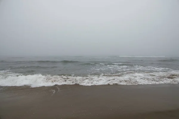 Hermoso Paisaje Playa Mar Báltico Polonia Durante Brisa —  Fotos de Stock