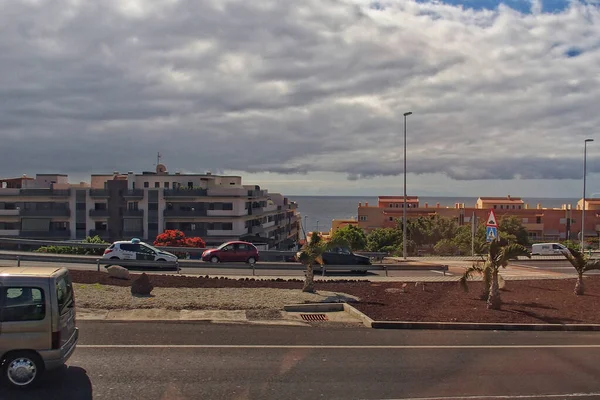 Prachtige Landschappen Van Het Spaanse Eiland Tenerife Met Snelweg Oceaan — Stockfoto