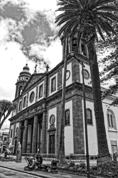 Hermosas Calles Con Edificios Históricos Isla Canaria Española Tenerife Antigua — Foto de Stock