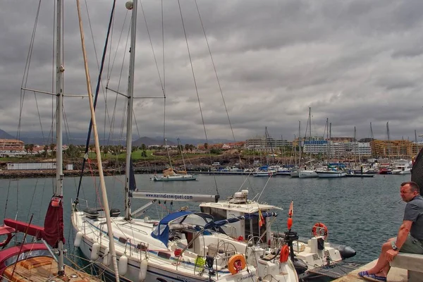 Wunderschöne Meereslandschaft Mit Blick Auf Den Hafen Von Teneriffa Auf — Stockfoto